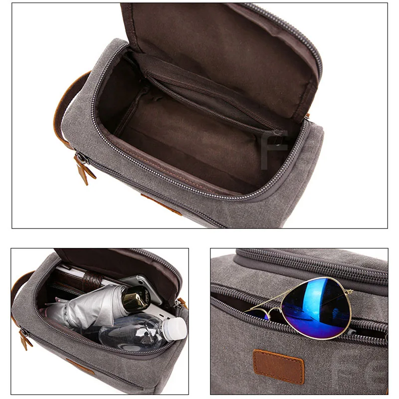 Makeup Case Canvas Wear Resistant Men Travel Toiletry Washing Bag Practical Organizer Cosmetic Bag Women Make Up Storage Pouch