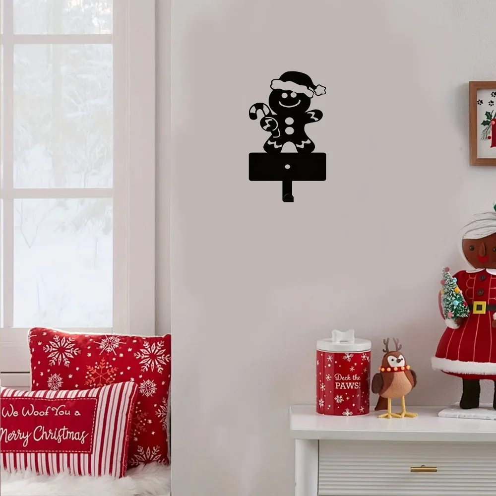 Gorgeous 1pc Gingerbread Man Metal Key Holder Hook – Wall-Mounted Christmas Beauty. Splendid for Hanging Bathroom Towels