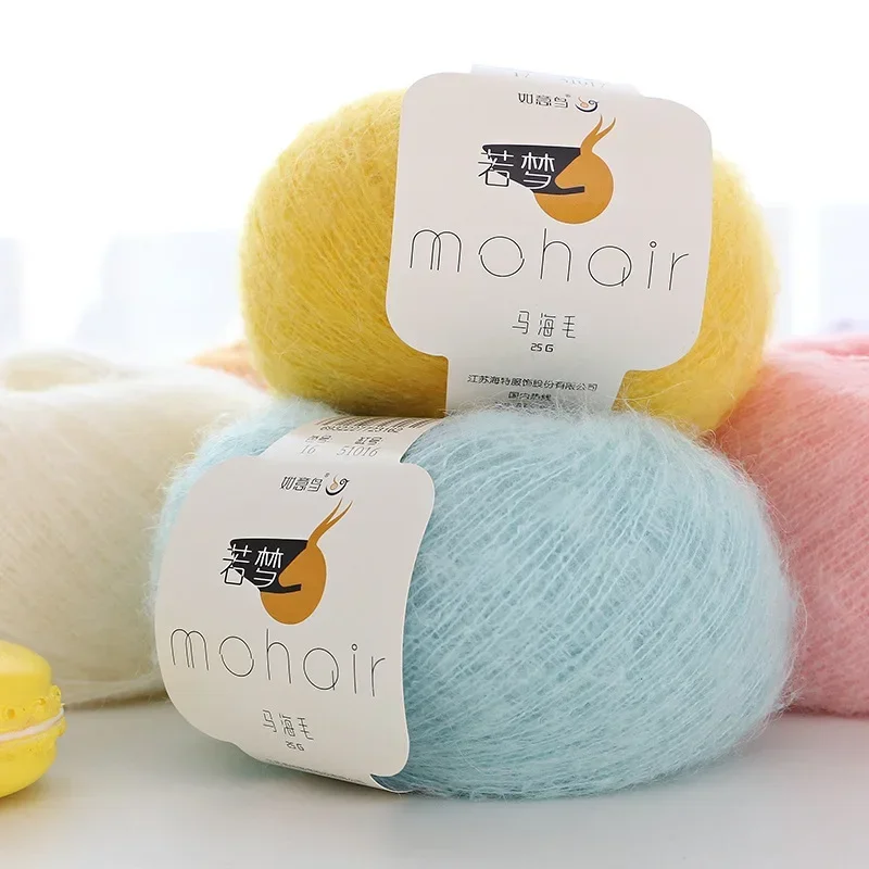 25g Mohair Mohair Yarn,DIY Hand Woven Knitting Wool,Soft and Warm Sweater Scarf Crochet Thread,Craft Cotton Yarn,Christmas Gifts