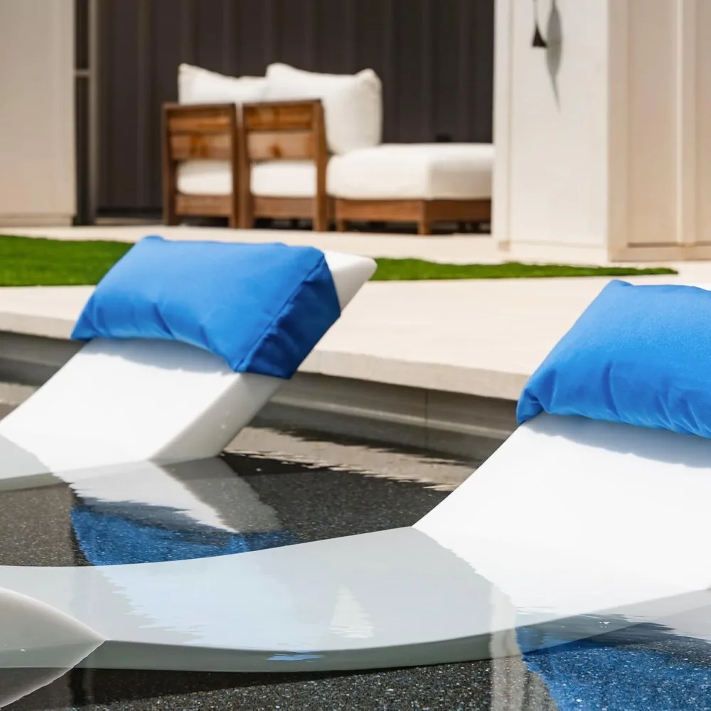 وسادة استرخاء على جانب الماء مع رف شمسي للاسترخاء على جانب حمام السباحة ودباغة #2