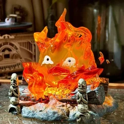 Anime Character howl's moving castle Calcifer Luminous Cartoon Action Figure Model GK Statue Collection Desktop Ornament