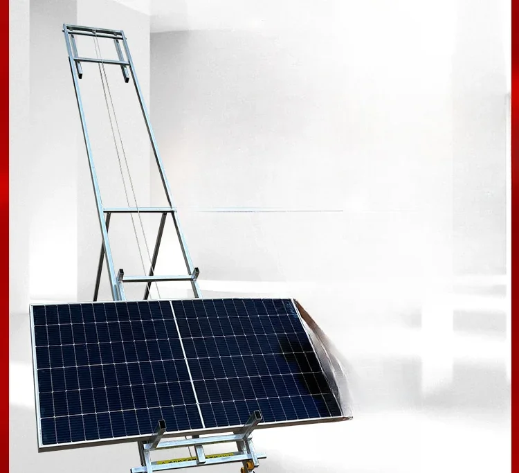 Glass door and window elevator, electric small photovoltaic panel, portable lifting