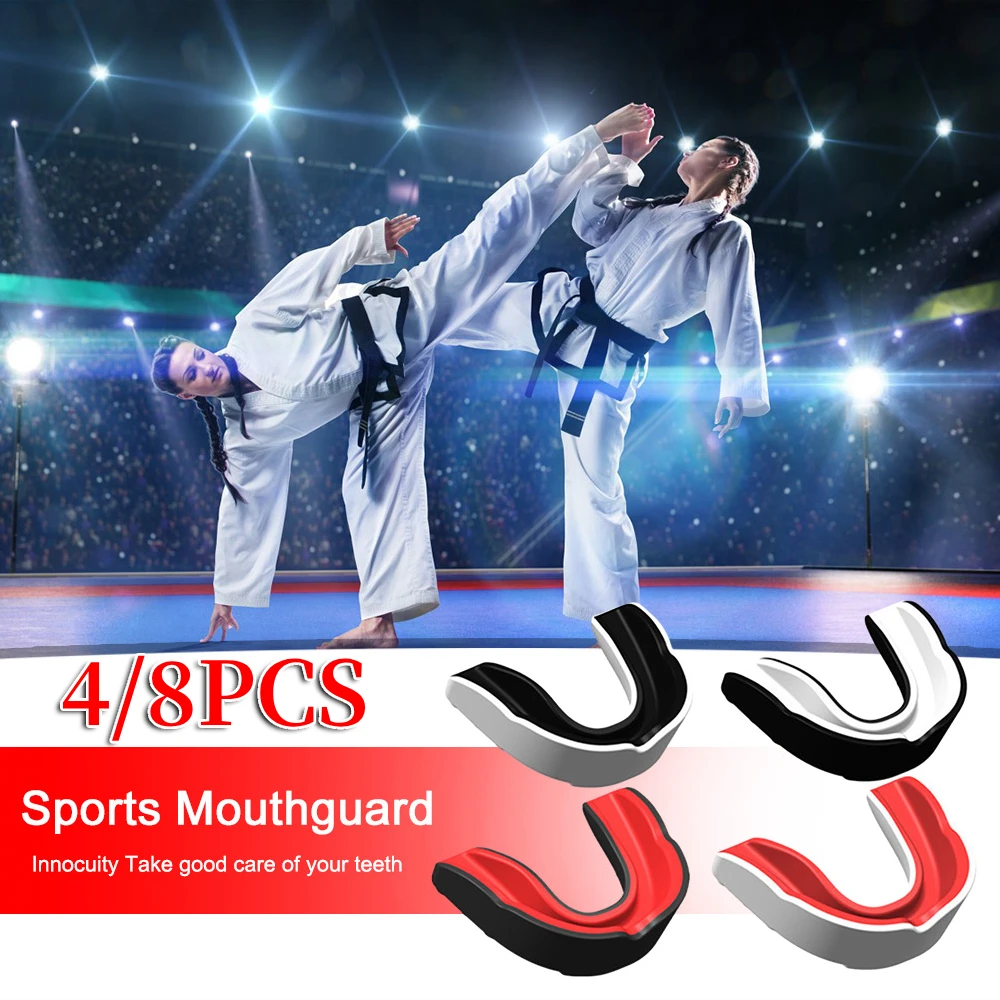 4/8 قطعة الملاكمة اللثة درع حامي الفم واقي الفم سليم صالح لكرة القدم المصارعة الهوكي لاكروس القتالية الرياضة الملاكمة واقي الفم #1
