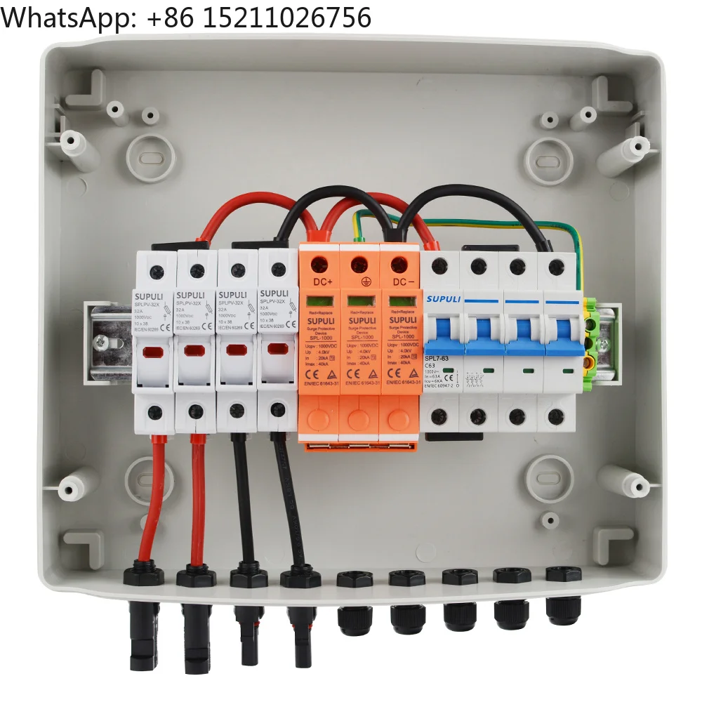 Waterproof Dustproof 2 in 1 Out 2 String 1000V DC Solar Pv Array Battery Combiner Box for Solar Panel Energy System
