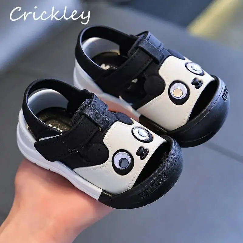 2026 Summer Panda Baby Boys Girls Sandals Cartoon PVC Toddler Children Beach Shoes Waterproof Soft Sole Infant Kids Sandlals
