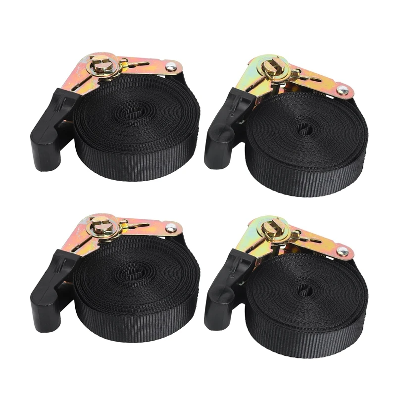 4 Pack 20 FT Ratchet Tie Downs Straps 6M X25mm Endless Ratchet Strap Heavy Duty Cam Buckles Strap For Motorcycles,Car