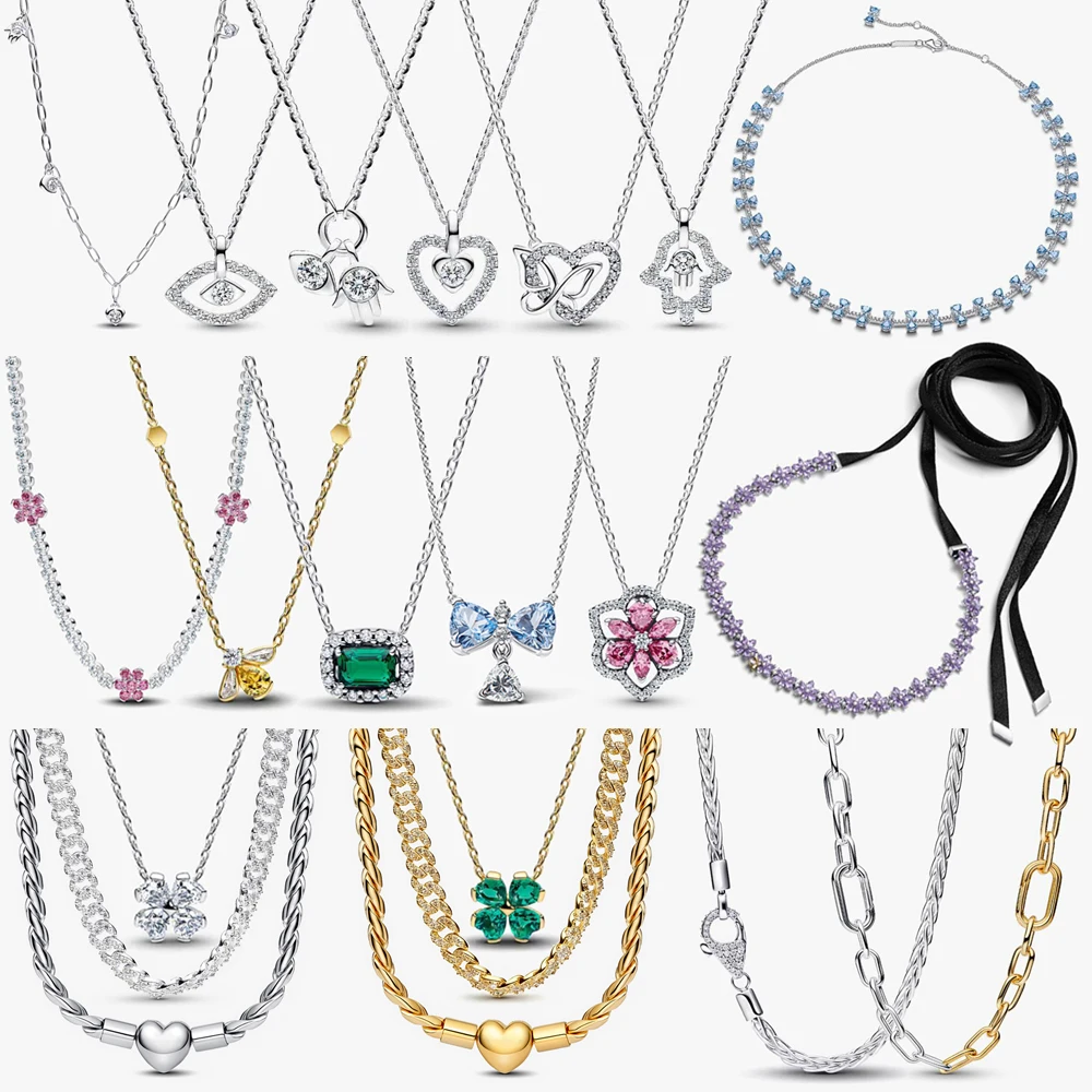 

2026 New 925 Silver Sparkling Lucky Talisman Cuban Plant Bee Specimen Cocktail Flower Necklace DIY Exquisite Charm Jewelry Gift