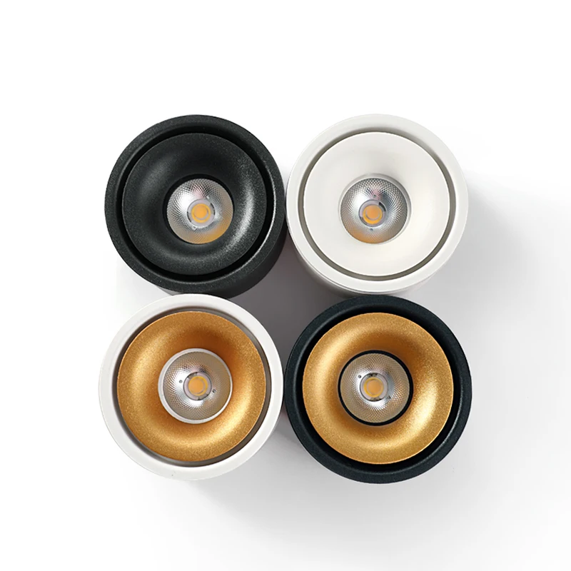 Surface Mounted Round LED Downlights DC24V Constant Pressure CCT Ra93 3 Wires Black White Gold Spotlight  For Intelligent system