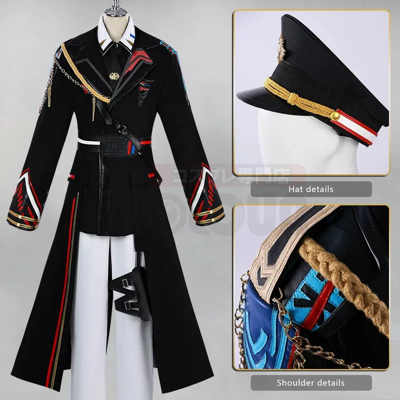 

Игра Love and Deepspace Caleb Косплей Костюм Униформа Пальто Рубашка Брюки Шляпа Cos Conventionx; 8's, 6;