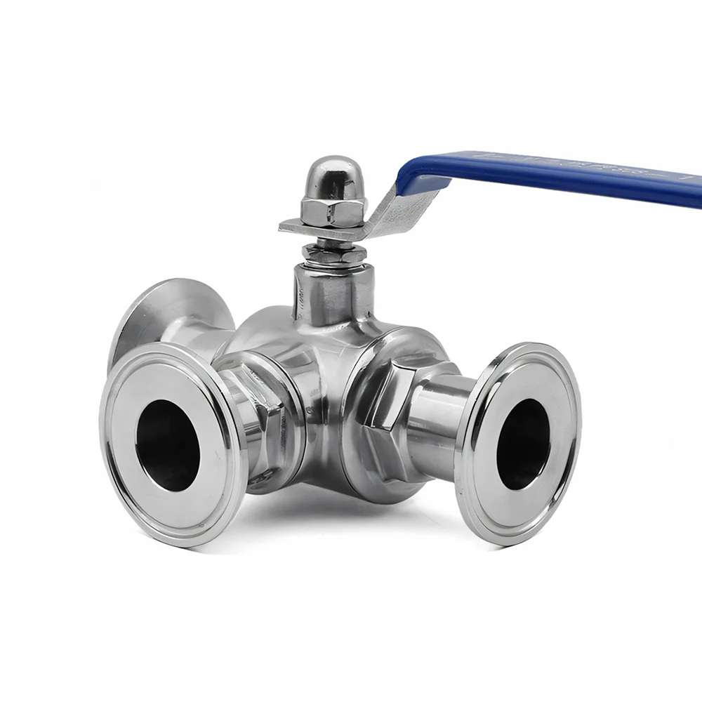 Sanitär-3-Wege-Kugelhahn aus SS304-Edelstahl – 19–51 mm T/L-Anschluss, Zwinge, Tri-Clamp, 1,5 Zoll/2 Zoll, für pharmazeutische Lebensmittel, Homebrew – Detail 9