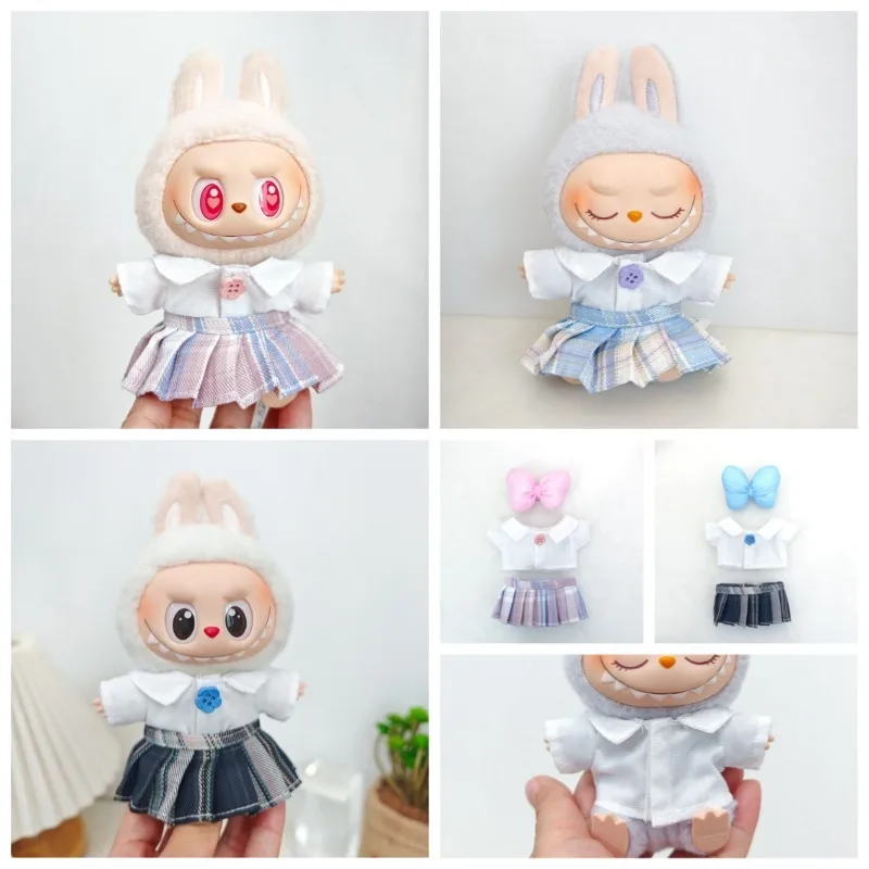 

Skirt suit 15/17cm Ropala cloth doll clothes with T-shirt fashion design cute JK skirt pleated skirt white shirt suit toys
