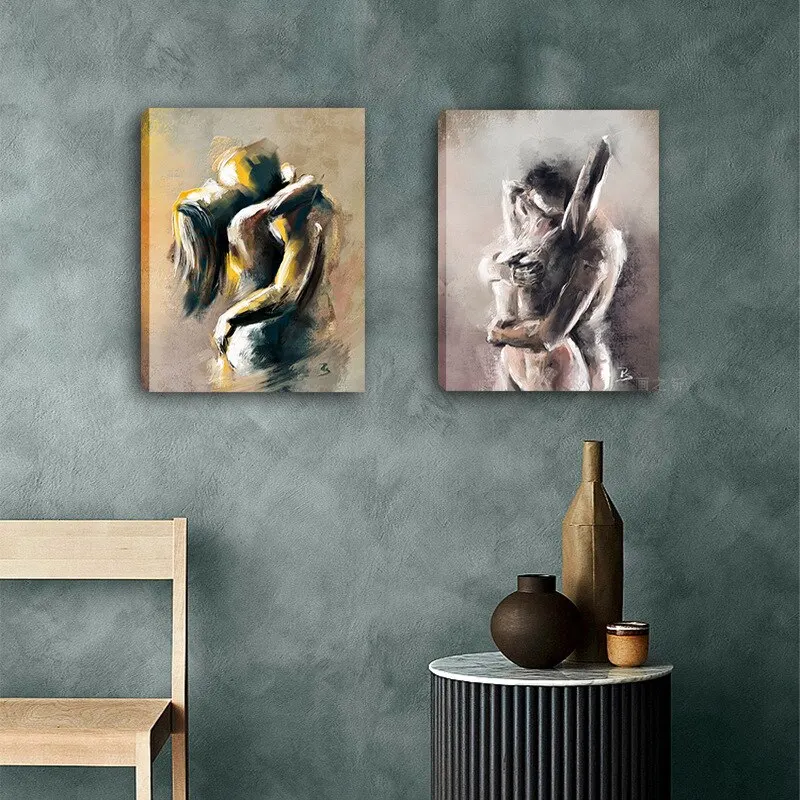 Abstract Erotic Art Canvas Print Sensual Couple Poster Nude Wall Decor for Bedroom and Bar Modern Home Decoration