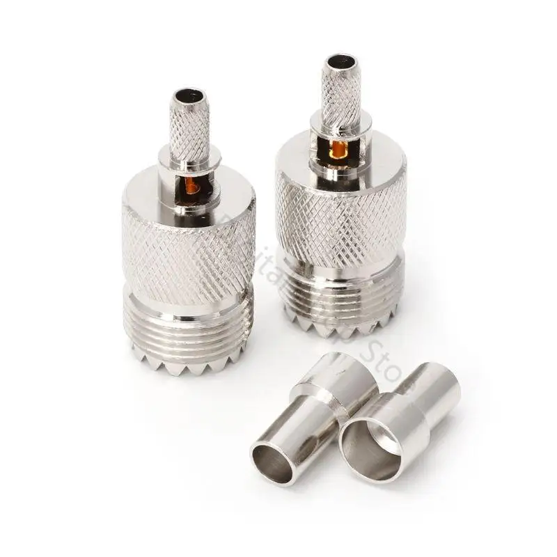 96BA 10 Sets UHF Weibliche SO239 Crimp RF Stecker Koaxial Adapter Für RG58 RG142 – Detail 4