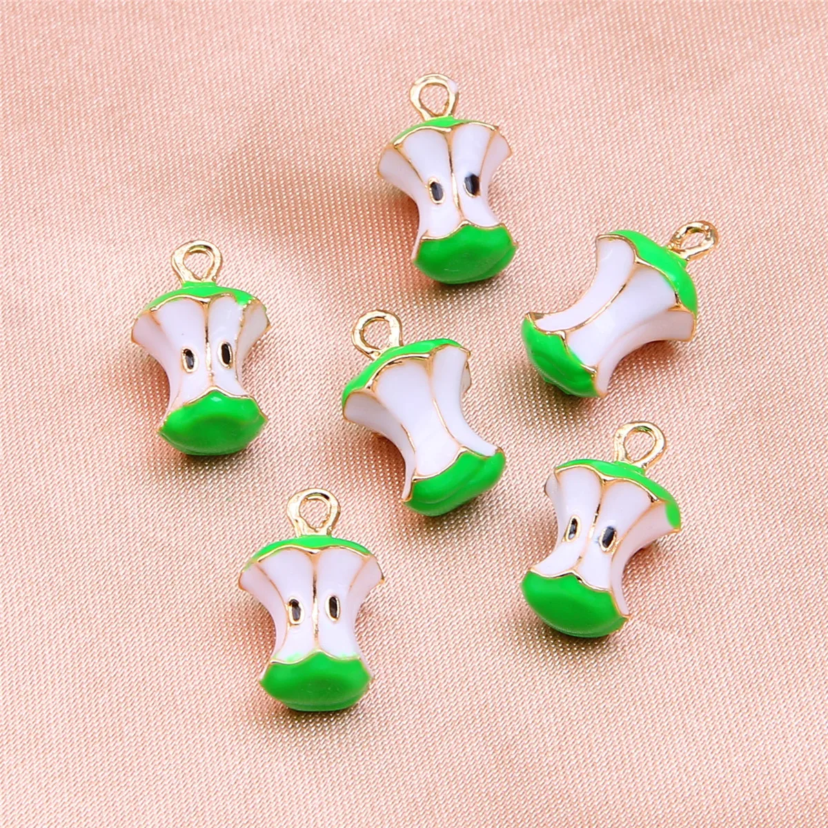 10pcs oil dripping three-dimensional fruit apple lemon persimmon pendant handmade jewelry material earrings bracelet accessories