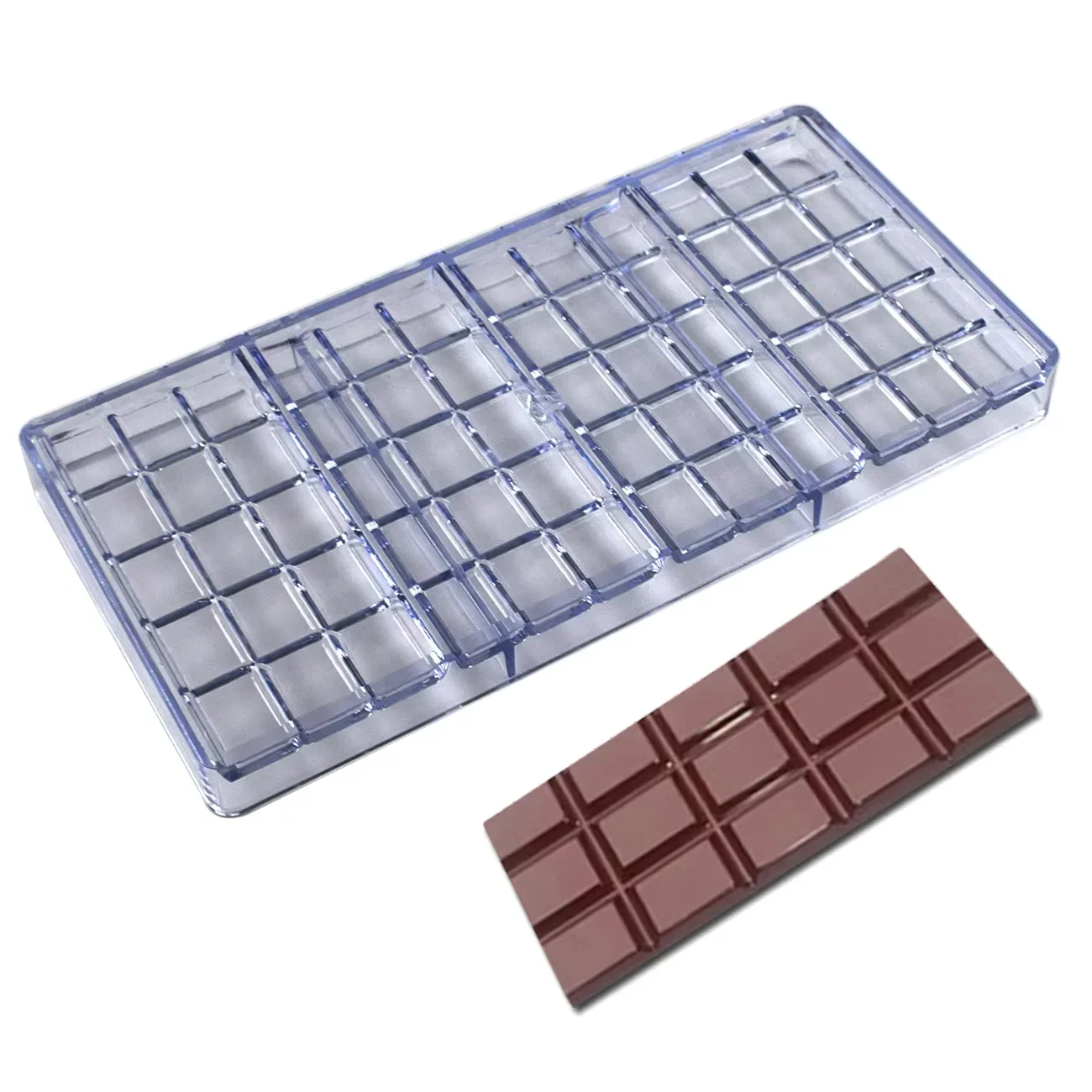 Polycarbonate Chocolate Bar Mold, 4 Cavity, Beginner Friendly, Home Use, Reusable Food Grade Mold for Chocolate & Candy
