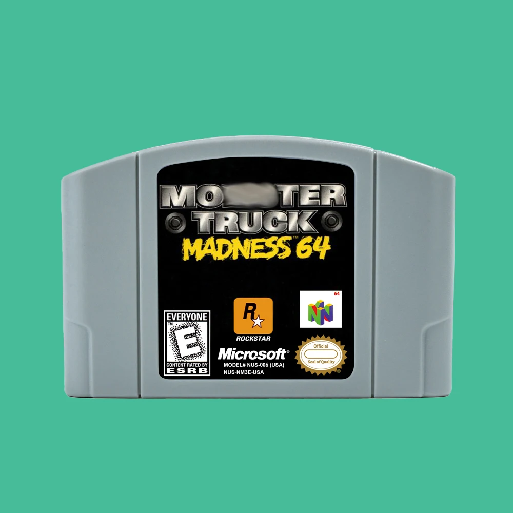 Monster Truck Madness 64 Bit Game Cartridge USA NTSC version or EUR PAL version For N64 Consoles