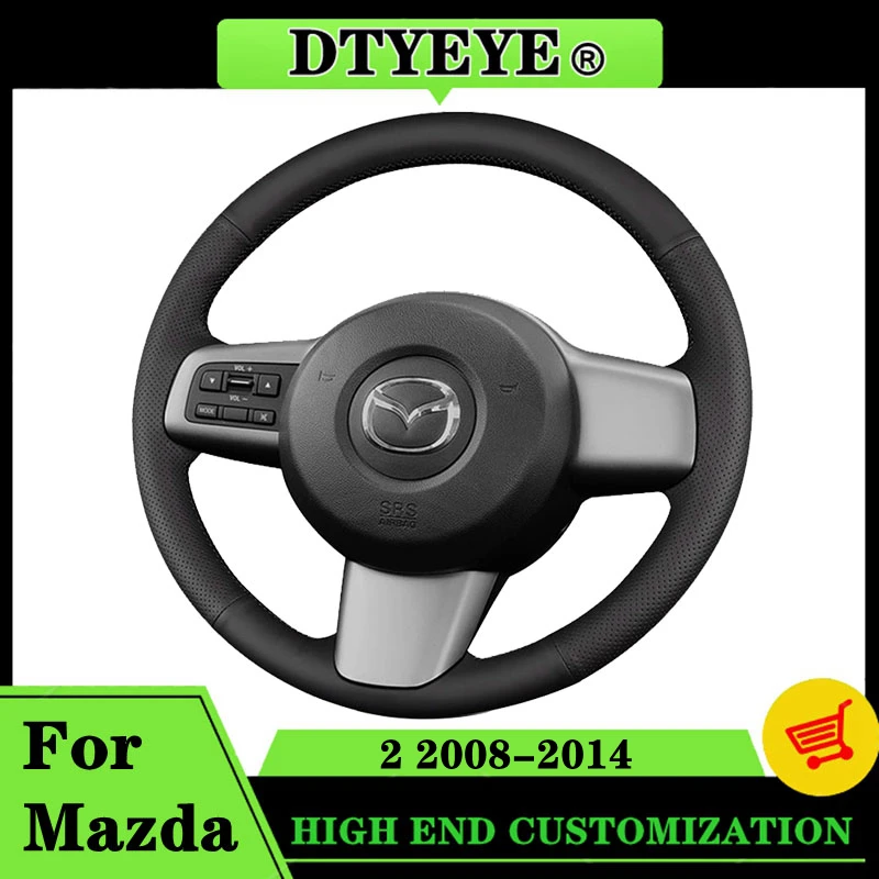 Car Steering Wheel Cover For Mazda 2 2008-2014 Customized Car Accessories Interiors Original Steering Wheel Braid Steering Wrap