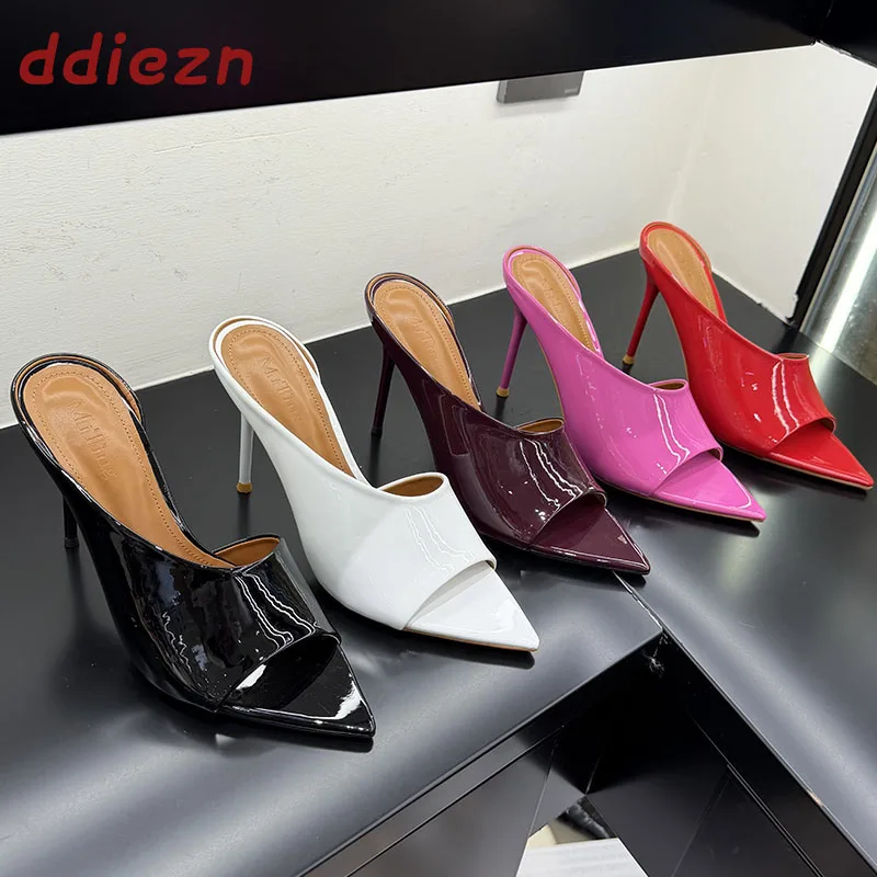 Neue modische Damen-Schuhe mit spitzer Zehenpartie, dünne High Heels, Slipper, Slip-On-Sandalen, sexy Damen-Stilettos, Pumps