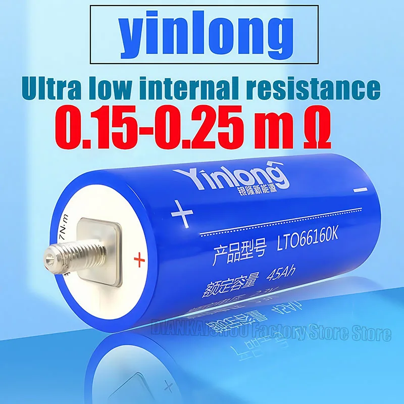 

16pcs 100% original yinlong 2.3v 45ah Lithium titanate lto Battery 10c DIY 36V 48V Electric Boat Solar Speaker Car Power Battery