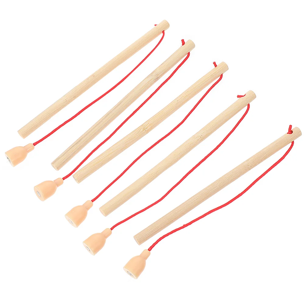 5 Pcs Magnetic Fishing Rods Toy Pole Catch Practical Toys Wood Wands Wooden for Toddlers 1-3 Game Poles