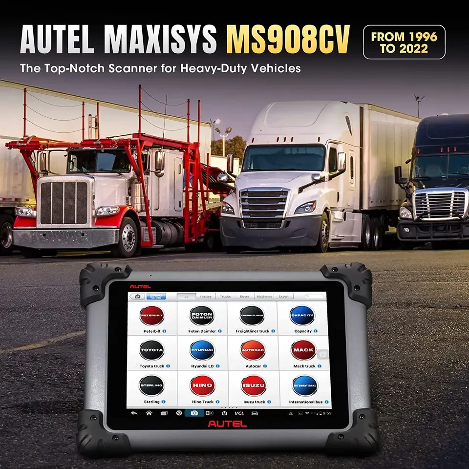 Autel Official Store Maxisys Ms908CV 25 Function Services Truck Diagnostic Tools Altar Maxisys CV Heavy Duty Truck OBD2 Scanner