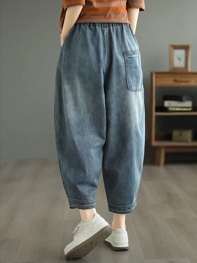 Max LuLu 2024 Summer Jeans Womens Fashion Vintage Ripped Denim Pants Korean Ladies Luxury Loose Casual Punk Holes Harem Trousers