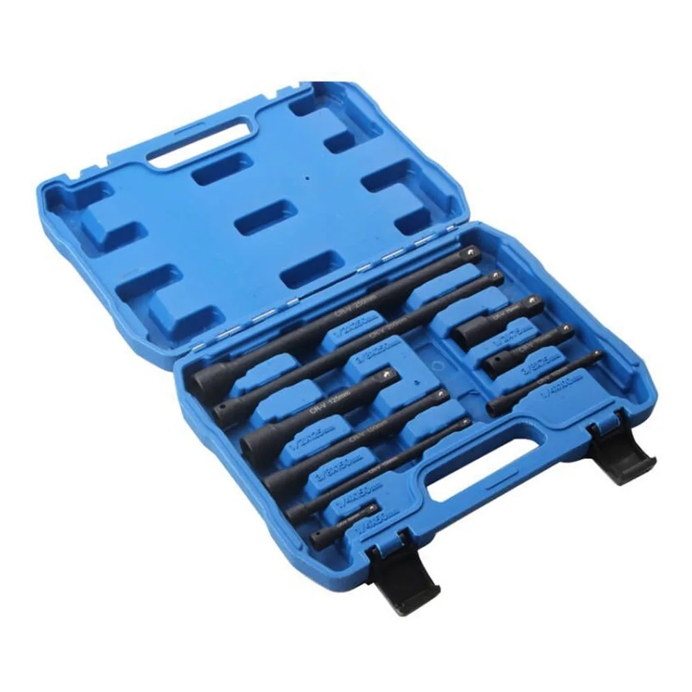 9PCS Socket Extension Bar Set 1/4 inch 3/8 inch 1/2 inch Wobble Extensions with Storage Box for Mechanics Tools