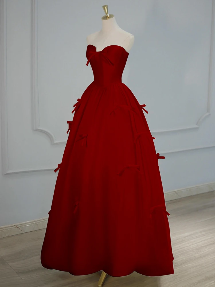 

Красное свадебное платье 2026: Новинка, низкая талия, А-силуэт, длинное платье для свадебного приема, возвращения домой, повседневное платье