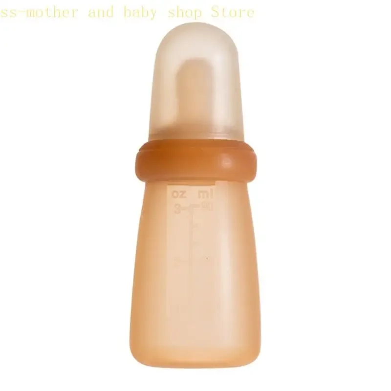 066B Ergonomische Säuglingsernährung Löffel Silikon Squeeze Flasche Spender Praktische Baby Entwöhnungsutensilien