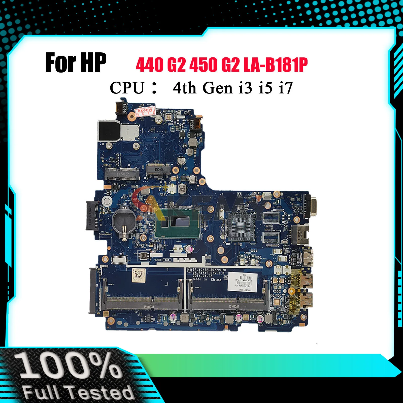 

LA-B181P Материнская плата для ноутбука HP ProBook 440 450 G2 с процессором i3 i5 i7 4-го 5-го поколения 799548-001 799962-001 100% полностью протестирована
