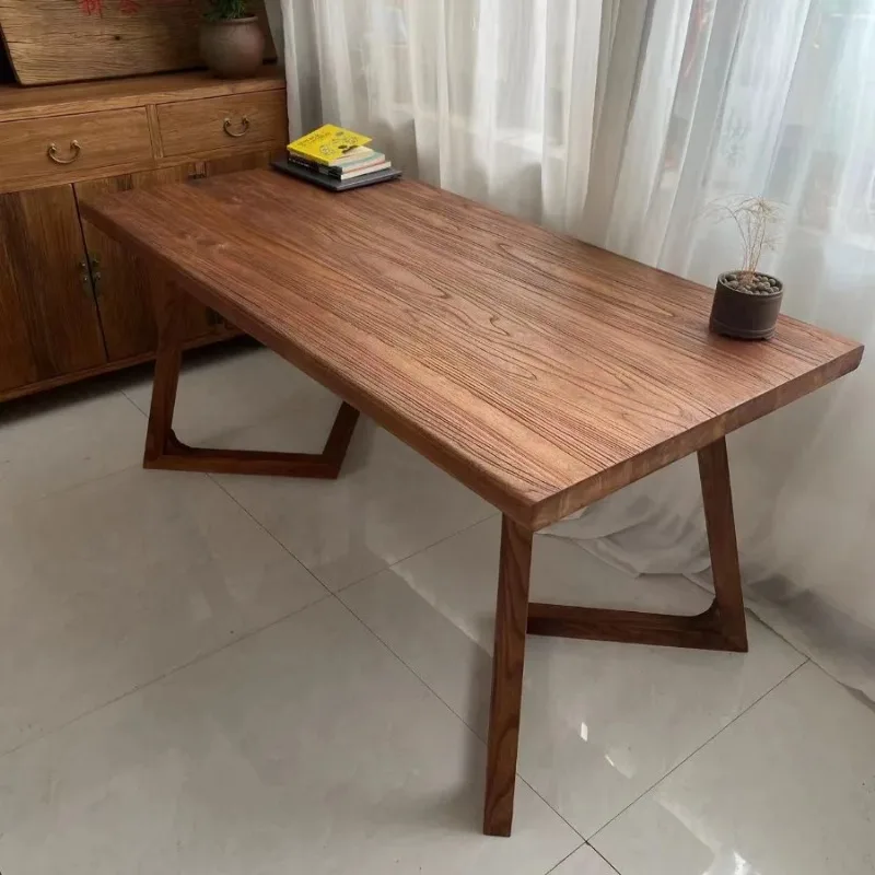 Medieval Zen-style Vintage Dining Tables Stable French Slab Dining Tables Nordic minimalist Home Furniture Tavoli Da Pranzo LJ40