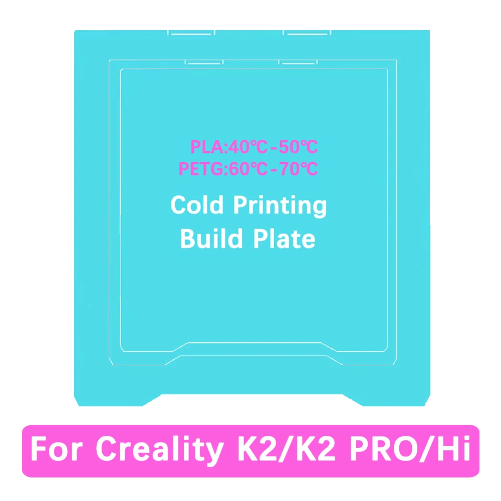 Plaque froide double face pour Creality K2/K2 PRO, plaque de construction Glacier, plaque d'impression en acier texturé à haute viscosité pour Hi Plate
