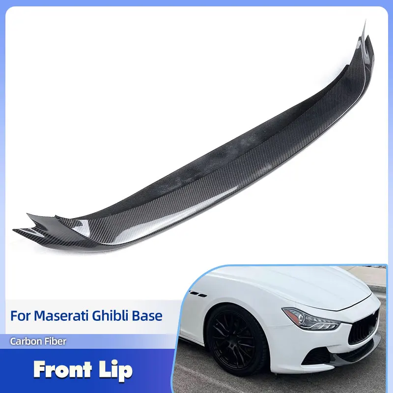 

Автомобильный передний бампер, спойлер из углеродного волокна для Maserati Ghibli S Q4 Base Sedan 2014-2017, гоночный передний фартук для подбородка, Bodykit