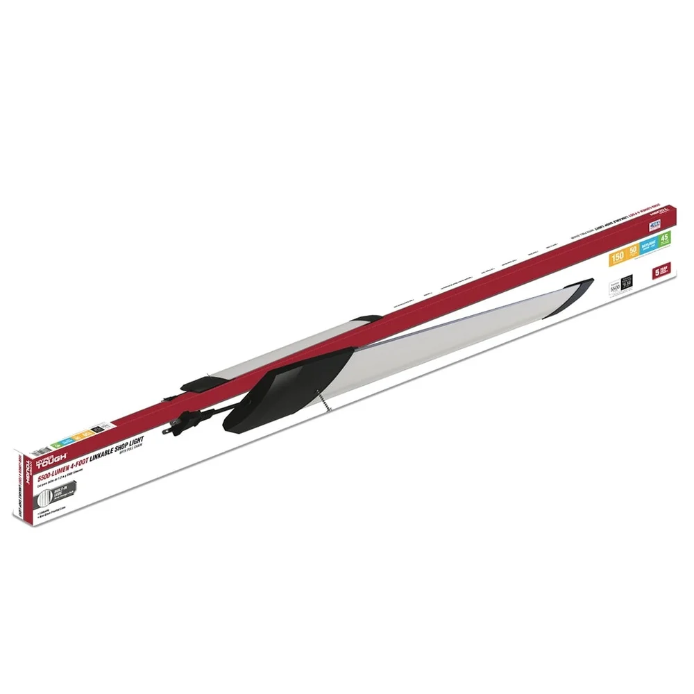 Luce da negozio a LED collegabile da 5500 lumen, 4 piedi, efficiente in energia, senza manutenzione, illuminazione integrata, garage, officina, soffitta