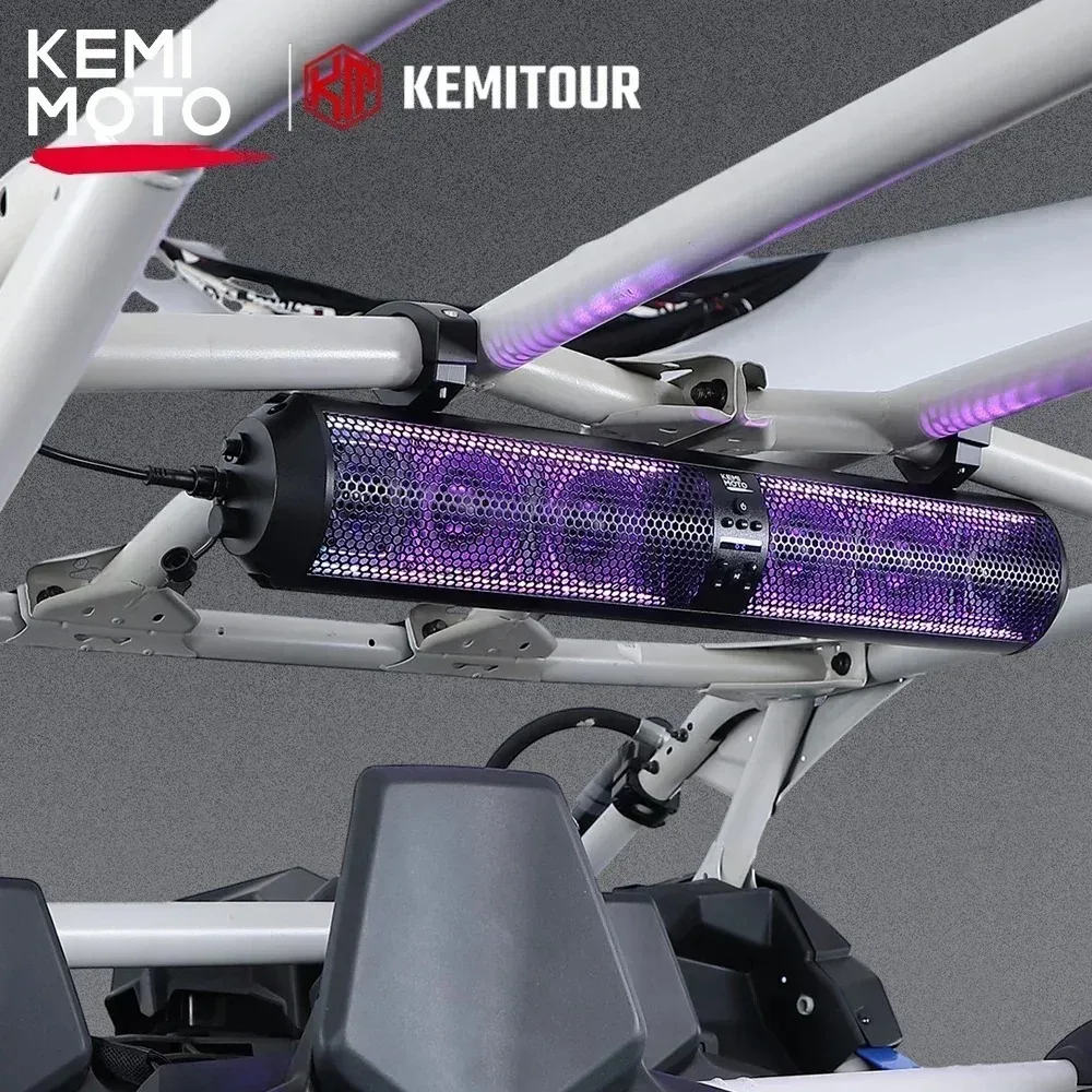 

UTV Sound Bar 28-Inch 6 Speakers SXS Sound Bar Wireless Control Bluetooth for UTVs/ ATVs/ Golf Carts with 1.56"- 2.25" Roll Bar