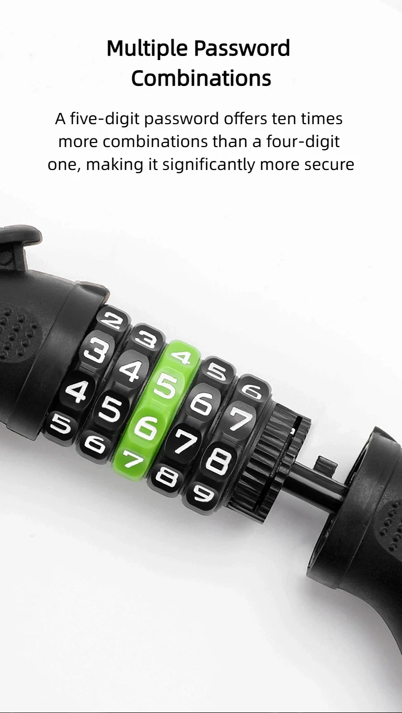 Portable Bicycle Lock Anti-theft Bike Code Lock Lengthened Thickened Bicycle Combination Lock With Holder For MTB Road Bike