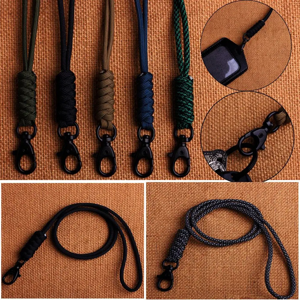 High Strength Emergency Survival Backpack Paracord Keychain Key Ring Lanyard Rotatable Buckle Parachute Cord
