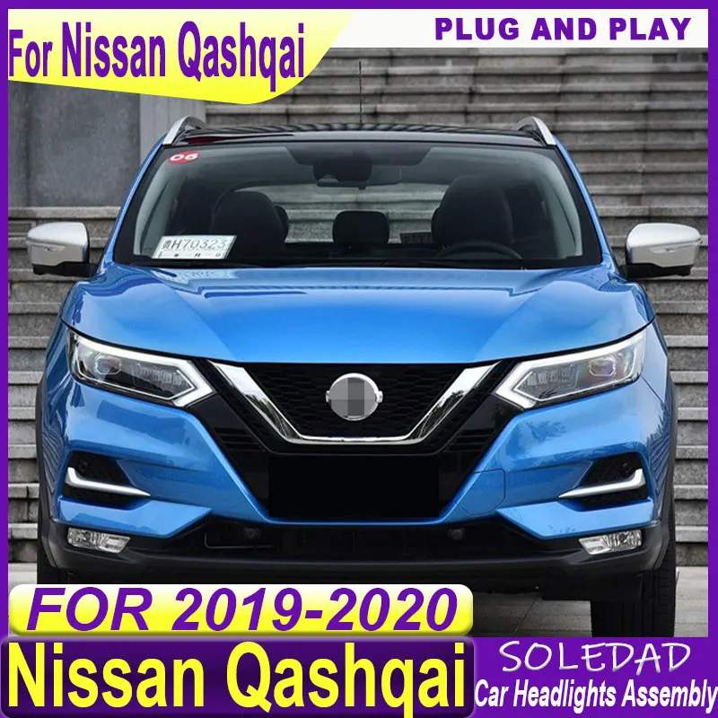 Car headlights For Nissan Qashqai Headlights 2018-2020 DRL Day Running Light LED headlights Car Accessory  Head Lamp