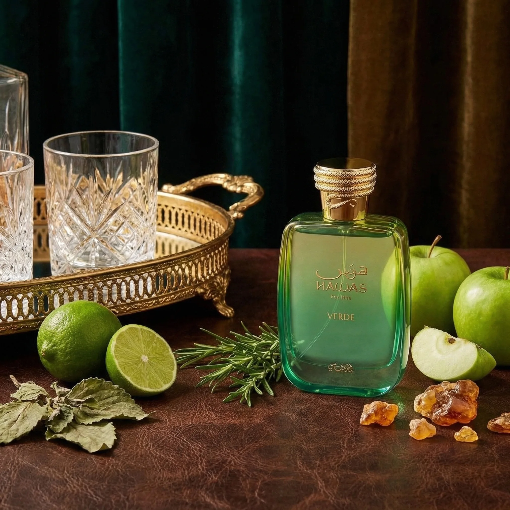 Rasasi Hawas Verde Long-Lasting EDP 100ml Men's Fresh Citrus Woody Perfume Rosemary Amber Scent view 3