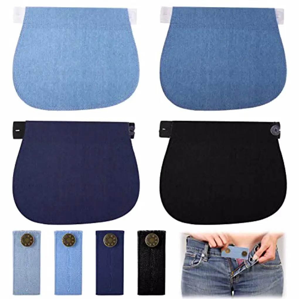 Pantalones de diseño Simple, extensor de cintura, cinturón vaquero, maternidad para embarazadas, accesorios de botón de extensión del vientre, azul, 1 pieza