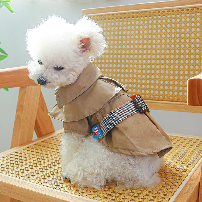 1PC Pet Clothing Dog Couple Spring Summer Lightweight Breathable khaki Coat For Small Medium Dogs