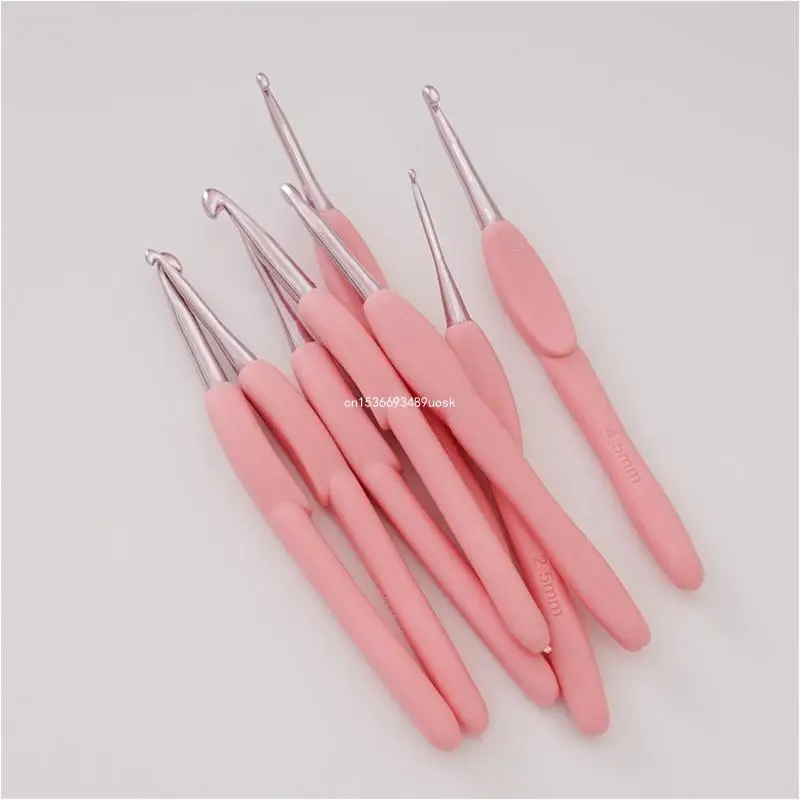 8Pcs Professional Long Handle Crochet Hook, 2.5mm-6.5mm Ergonomic Crochet Hook Set, Crochet Needle for Beginner