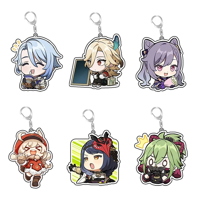 Genshin Impact Anime Key Chain Acrylic Kawii Cute Kaveh Figure Ayaka Backpack Charms Bag Pendant Custom Double Coated Keychain