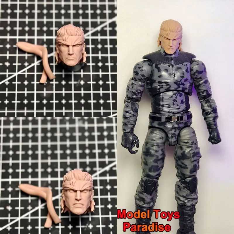 

Unpainted DIY 1/12 Men Soldier BIG BOSS White Model Head Classic Japanese Games Warrior Head Sculpt Fit 6'' Action Figure Body