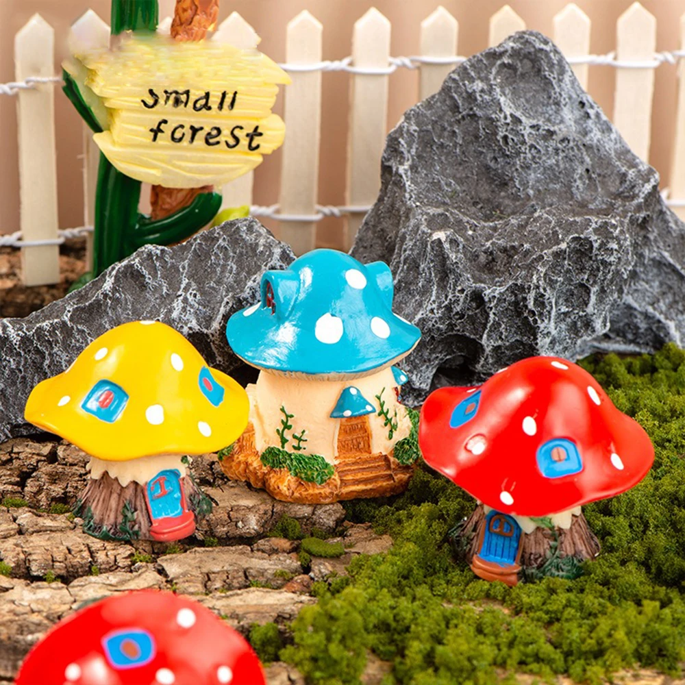 Mini Mushroom Ornaments Gardening Mushroom Small Ornaments Micro Landscape DIY Making Bonsai Decorations