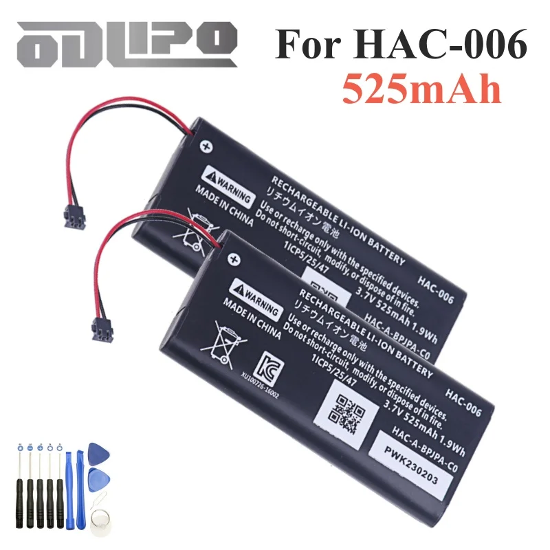 525mA AC 006 HAC-006 Battery HAC-BPJPA-C0 HAC-015/016 HAC-A-JCR-C0 Bateria for Nintendo Switch Ns Joy-Con Joycon Controller 2pcs