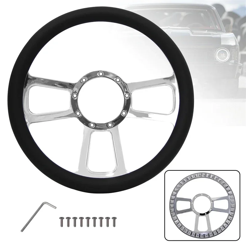 

Half Wrap Steering Wheel 14" 9-Bolt Chrome Aluminum for Buick 69-93 Cadillac 69-89 Chevrolet 60-94 Dodge Chrysler Plymouth 78-81