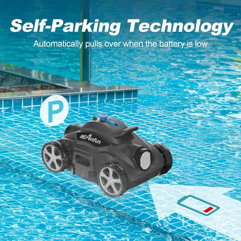 Aspiradora robótica inalámbrica para piscina, dispositivo que dura 2024 minutos y limpia 110 metros cuadrados, novedad de 1076 Ft para Robot de piscina sobre el suelo y empotrado, 5800mah