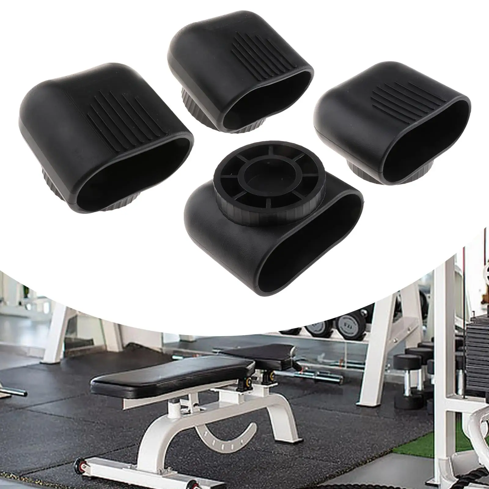 2x Fitness Equipment Oval Tube Cap Gym Replacement Part Versatile Use Wear Resistant Gym Accessories Floor Protector for Gyms