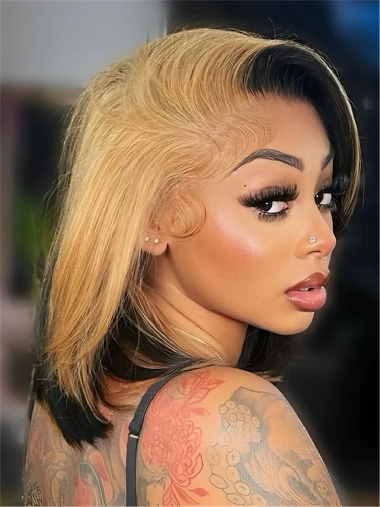 Alipearl Hair Ombre Honey Blonde Straight Hair New 13x6 Lace Front Human Hair Wig Pre Styled Ready And Go Wigs